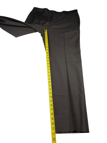 NEW Zanella Men's Devon 100% Wool Flat Front Dress Pants Brown • Italy • 38x32 - Picture 6 of 8