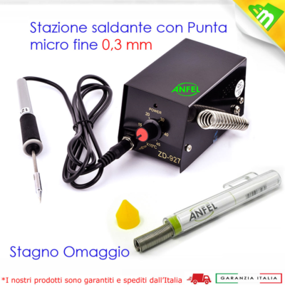 Mini Stazione Saldante Electron 8W – Temperatura Regolabile 160-450°C, Per Microsaldature SMD - Foto 2