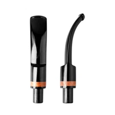 2PCS Acrylic Mouthpiece For Tobacco Pipe 9mm Bent Curved Saddle Replacement Stem
