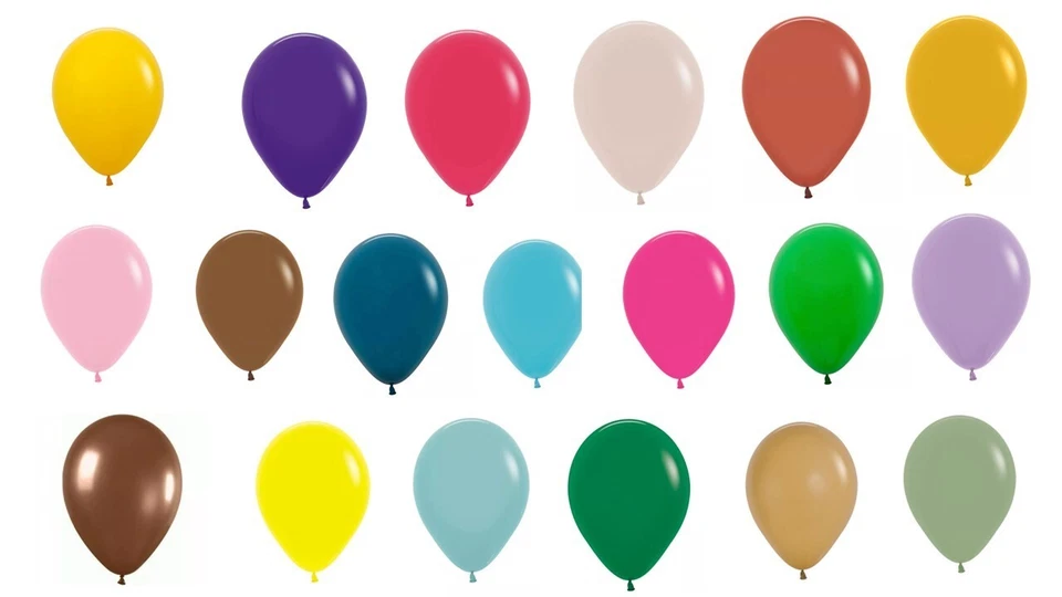 QUALATEX 25-50pk SEMPERTEX QUALITY LATEX BALLOONS PARTY - var colours/sizes