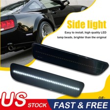 Smoked White Led Rear Bumper Side Marker Lamps Lights For Ford Mustang 2005-2009 Smoked White Led Rear Bumper Side Marker Lamps Lights For Ford Mustang 2005-2009