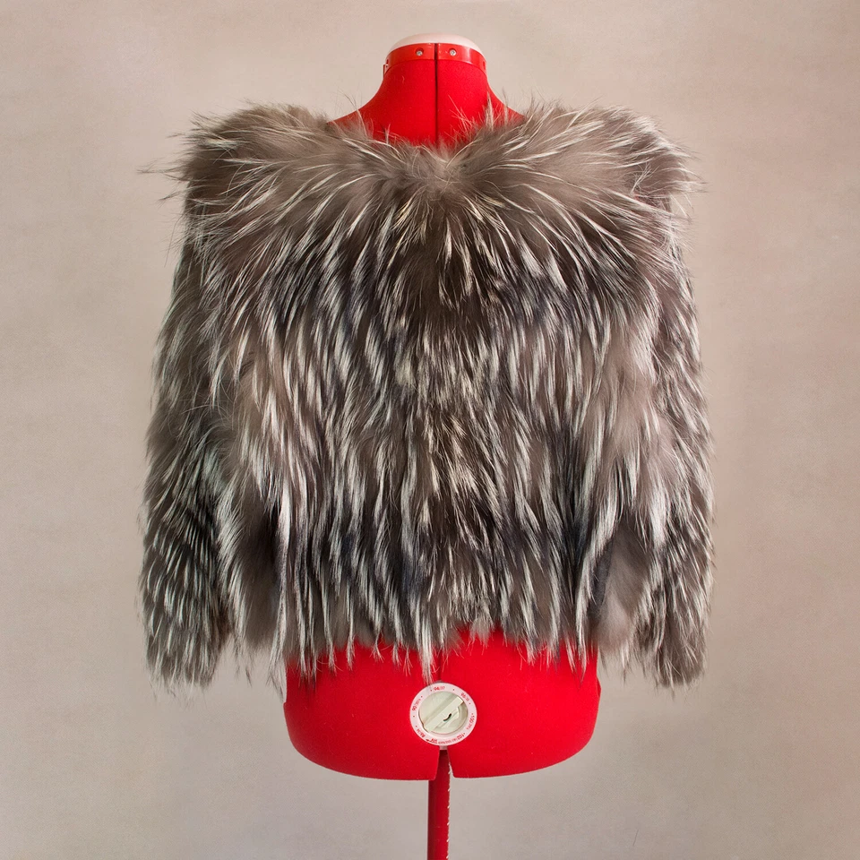 Chaleco de piel de zorro gris YVES SALOMON talla 38 4 S Foto 2 de 4