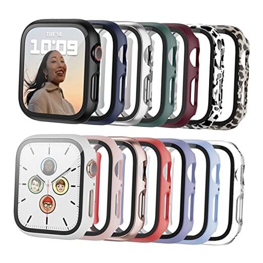 14 Pack Hard PC Case with Tempered Glass Screen Protector for 40mm 14 PACK