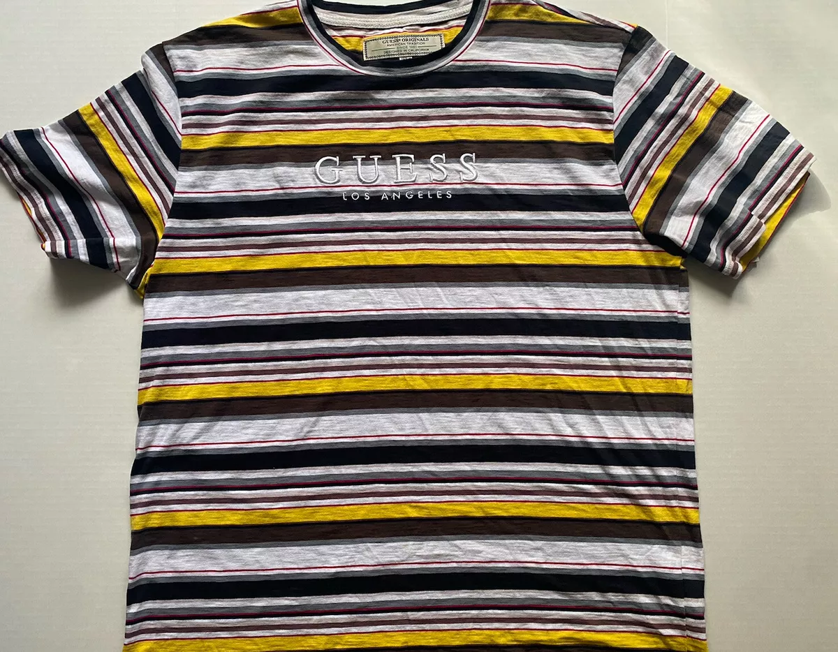 guess los angeles vertical striped shirt