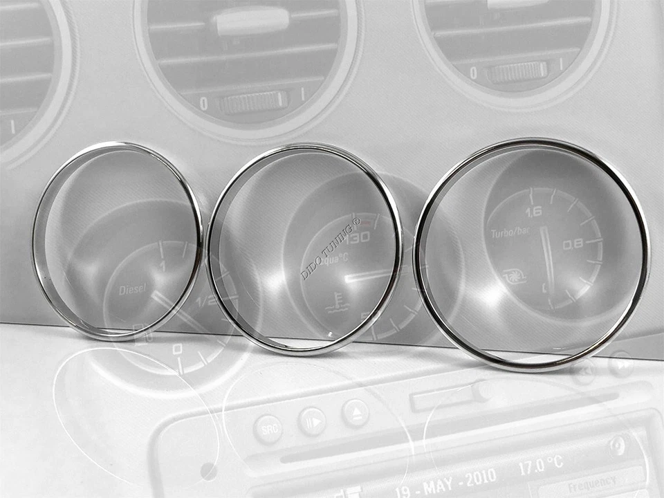 For Alfa Romeo 159 04-10 Polished Aluminum Dashboard Instrument gauge Rings 3pcs - Image 3 of 4