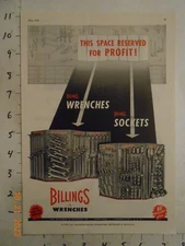 1948 Billings & Spencer wrench socket tool trade AD Vollrath Ware Sheboygan WI