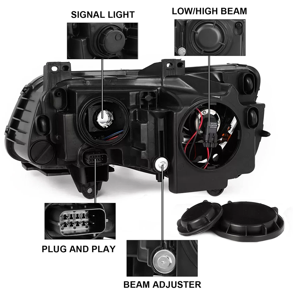 For 2011-2023 Chrysler 300 Black LED DRL Projector Headlights w/Bulbs Left&Right Foto 4 de 4