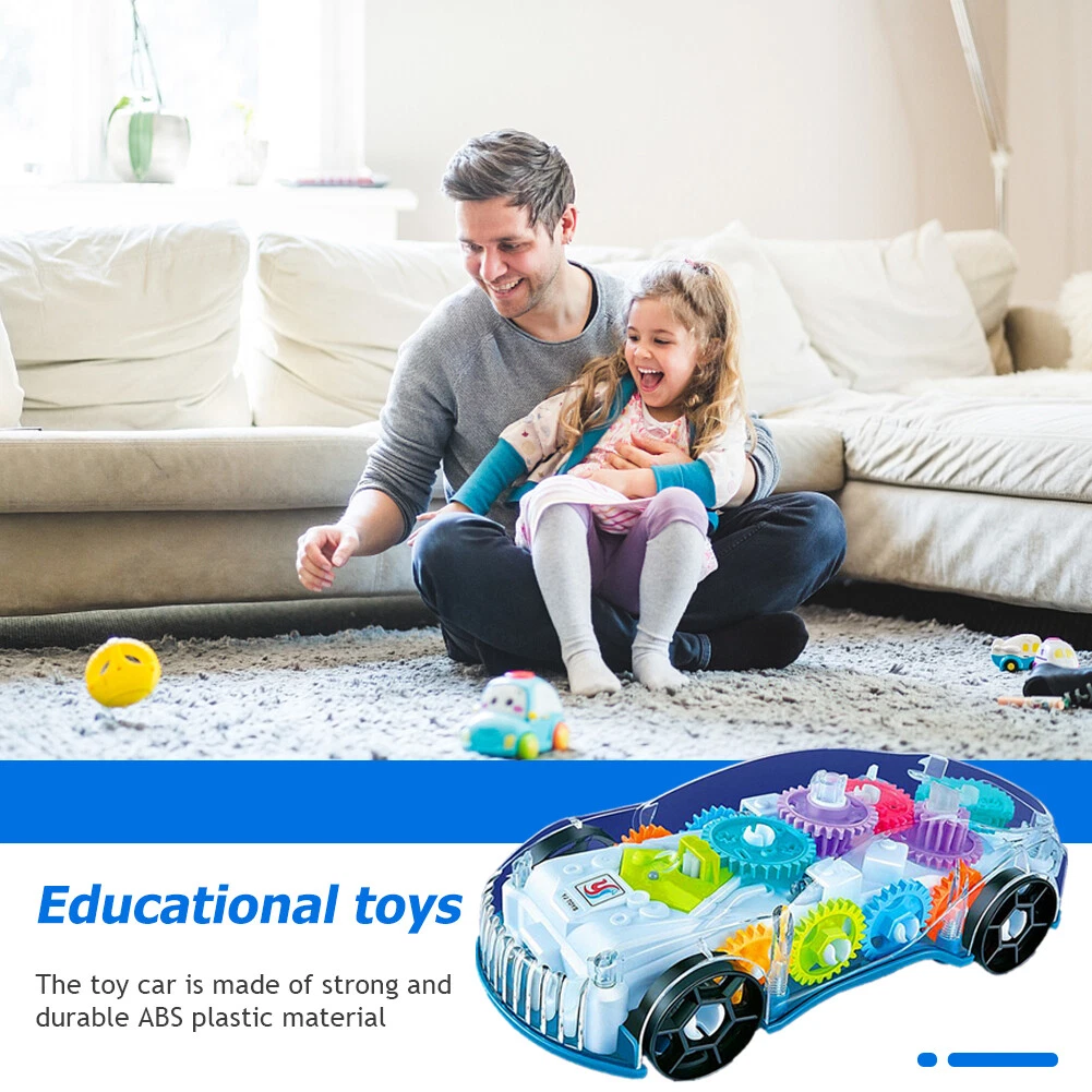 Luminous Flashing Toy Transparent Light LED Music Mechanical Gear Car for Kids - Picture 2 of 8