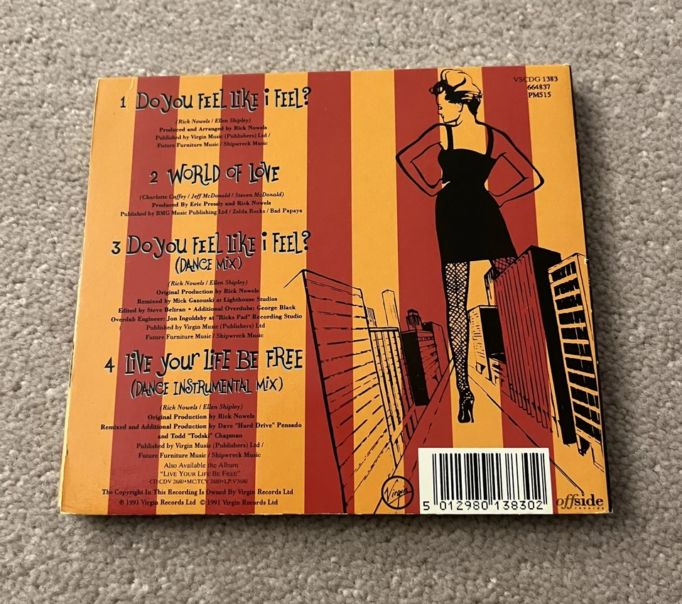 Belinda Carlisle - Do You Feel Like I Feel? (CD, 1991) 4 TRK Maxi Poster *RARE* - Image 4 of 4