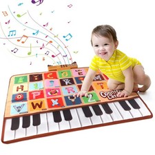 Baby Piano Mat, Musical Keyboard Learning Toys with 26 Letters, Electronic Mu...