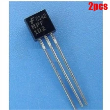 2Pcs Fairchild/On Transistor MPF102 MPF102G Rf Jfet TO-92 Ic New fi