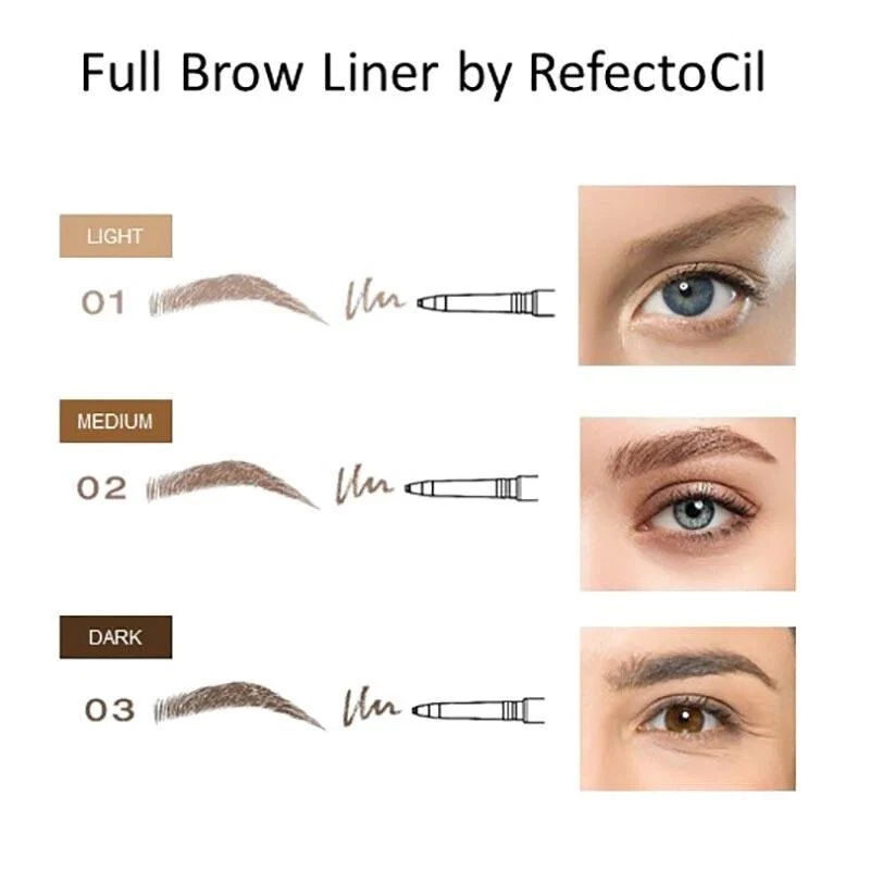Refectocil Full Brow Liner 3mg #01 Light Brown Super Fine Tip Precise Aplication - Image 3 of 4