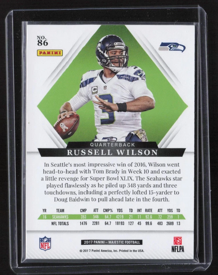 2017 Panini Majestic Russell Wilson #86 #/99 - Image 2 of 2