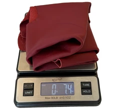 LEATHER UPHOLSTERY SCRAP 7.4OZ MAROON RED FULL GRAIN GENUINE REMNANT 1mm CRAFT