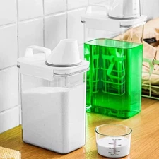Airtight Laundry Detergent Dispenser Powder Liquid Storage Box Clear Washing