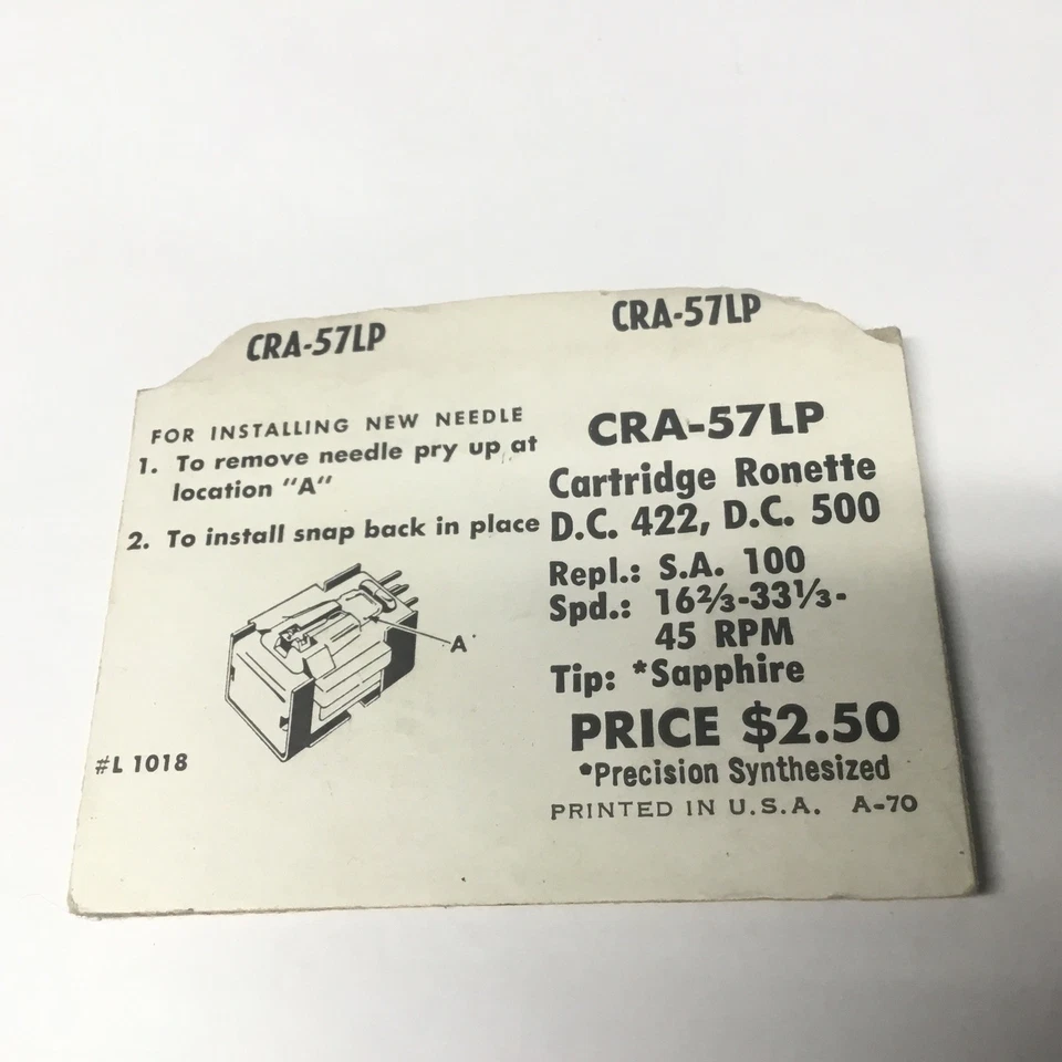 (2X) Par de agujas lápiz óptico Jensen CRA-57LP Zafiro Ronette S.A. 100 D C 422 500 Foto 3 de 3