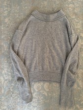 FREE PEOPLE Women’s Kora Cashmere Crew Sweater Grey UK S 8 
