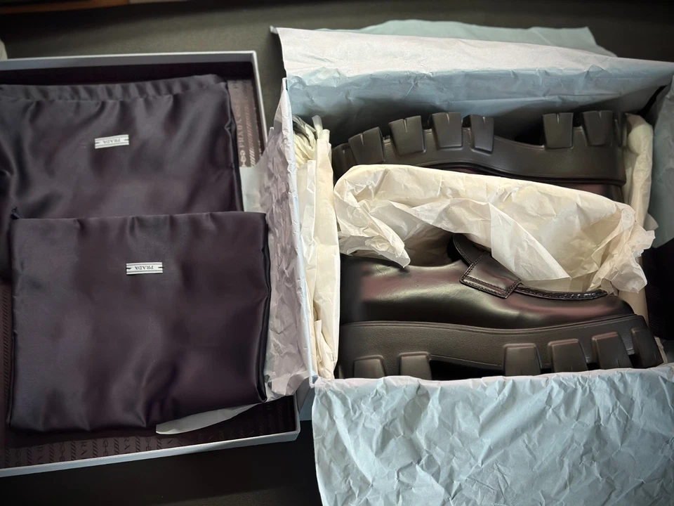 Prada Monolith Brushed Leather Loafers – Size 36.5 (Mint Condition) - Image 3 of 4