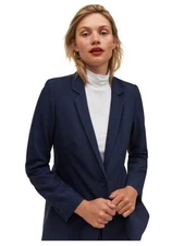 Ellos Womens Navy Blazer Plus Size 26 Pockets 3 Button Front Suit Jacket NWOT