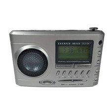 Sharper Image Travel Soother 20 Radio Alarm Clock Model SI621 Silver