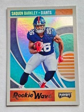 Saquon Barkley - 2018 Panini Playoff Rookie Wave Insert Card. rookie card picture