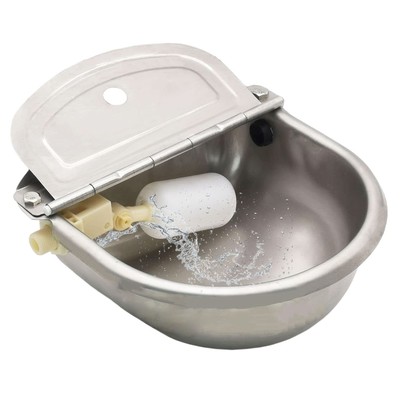 Fhiny Automatic Livestock Waterer Stainless Steel Cow Drinking Water Bowl wit...