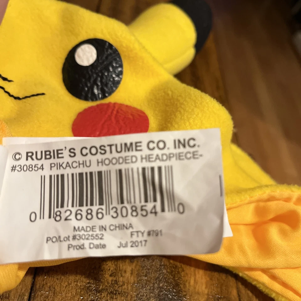 Pokemon Pikachu Disfraz Sombrero Con Capucha Tocado Orejas Rubie’s Costume Co 2017 Foto 4 de 4