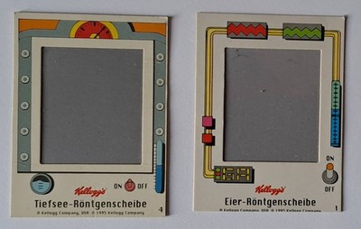 2x Kellogg´s Röntgenscheibe, Tiefsee und Eier, 8546