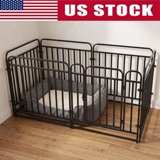 6 Panels Dog Pen Pet Playpen Kennel Fence Puppy Exercise Barrier Outdoor Indoor