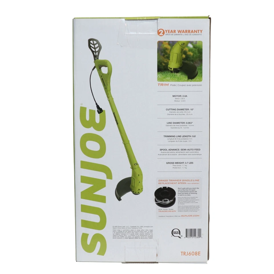 NEW NIB Sun Joe TRJ608E Corded Electric grass Trimmer - Image 2 of 4