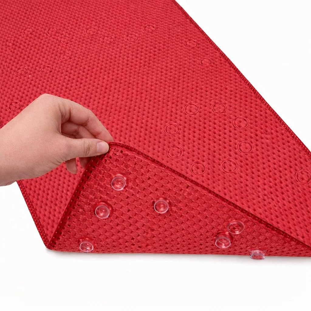 Bathtub Mat Non Slip, Bath for Tub 36" x 17" (Rectangular), Red