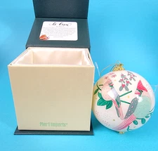 Pier 1 Li Bien Glass Ball Ornament Hand Painted Birds Cardinals Box 2019 New