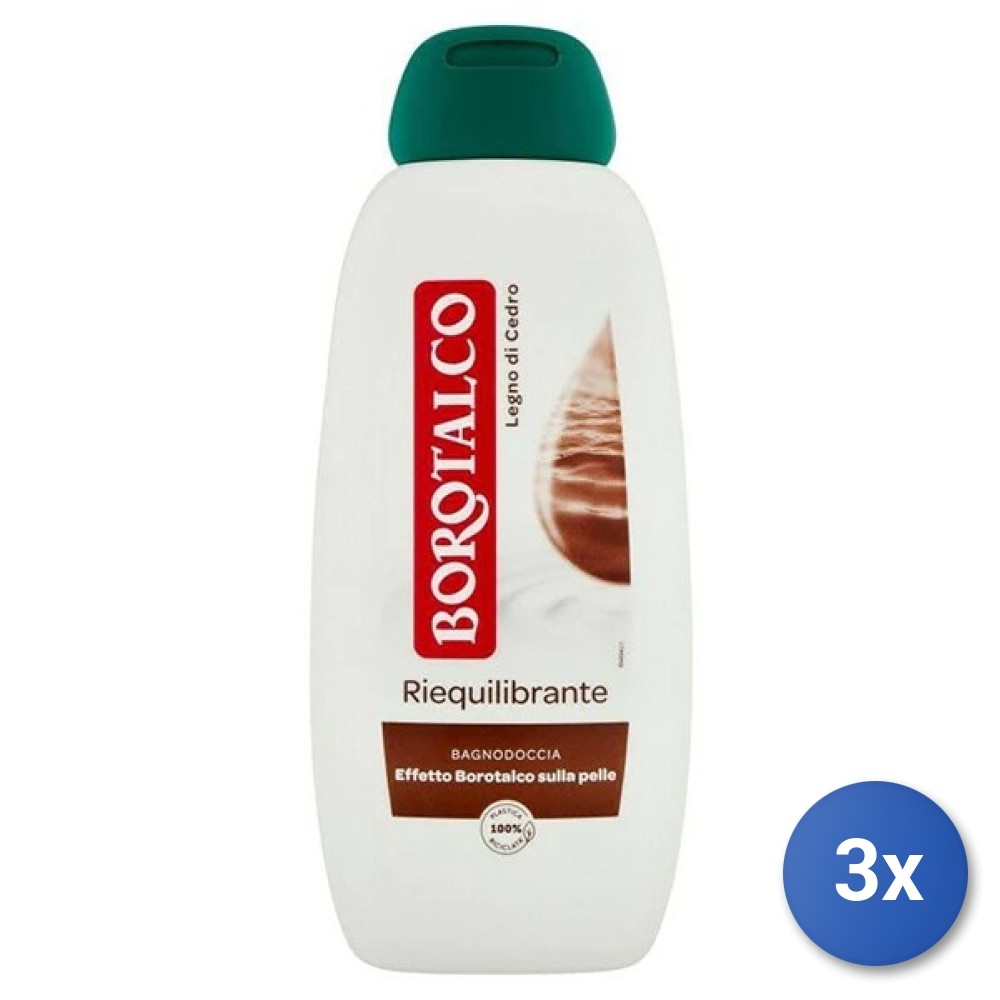 3X Borotalco Bath 450 ML Cedar Wood Balancing Made In Italy