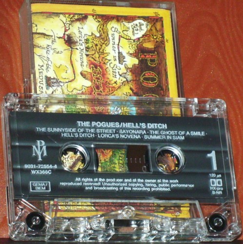 THE POGUES HELL'S DITCH CASSETTE ALBUM FOLK ROCK Pogue Mahone Records / WEA - Picture 2 of 12