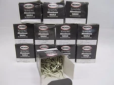 (12) NICHOLS 1-1/4" X .099 Painted Aluminum Trim Nails Hy-tensil Alloy / Cream