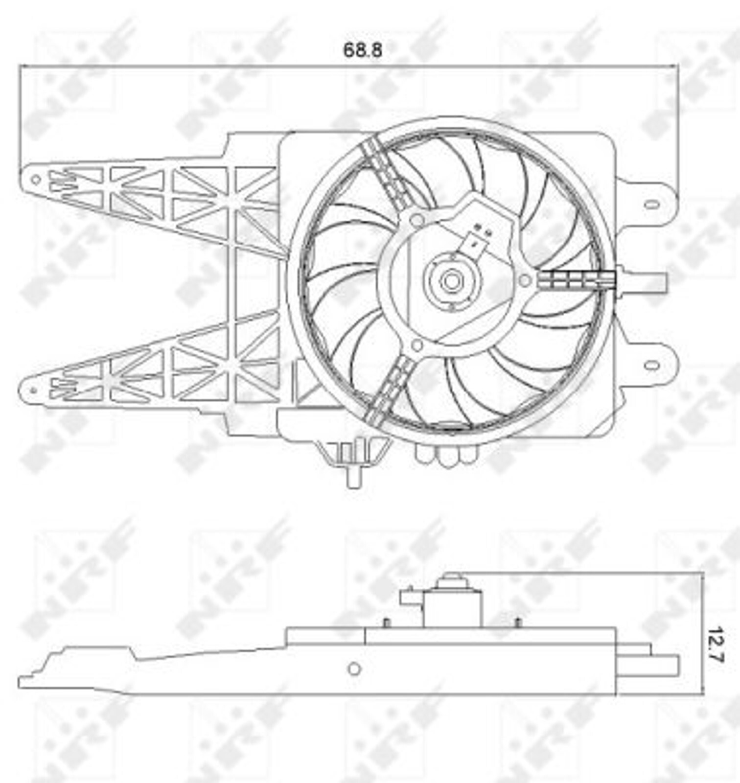 Ventilateur de radiateur Fiat Punto II anti surchauffe moteur avec clim