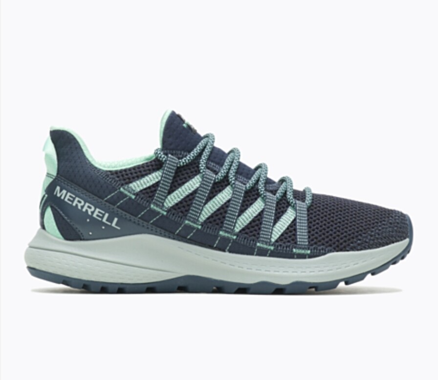 MERRELL Bravada Edge Scarpe da ginnastica da passeggio donna blu navy RIDOTTE A TRASPARENTI era £80