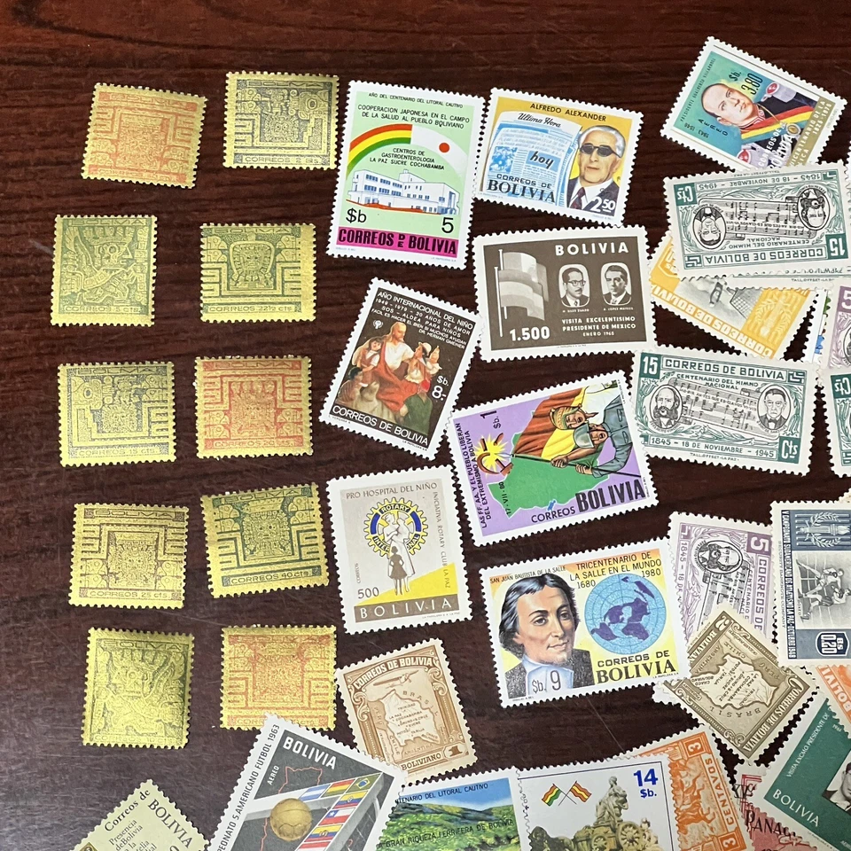 HUGE LOT OF BOLIVIA MINT STAMPS, SHORT SETS, MANY MODERN WITH DUPLICATES - Image 2 of 4