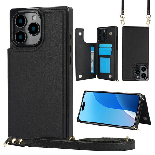 Luxury Leather Crossbody Card Slot Cover Case for 16 15 14 13 12 11 Pro Max XR - Picture 11 of 58