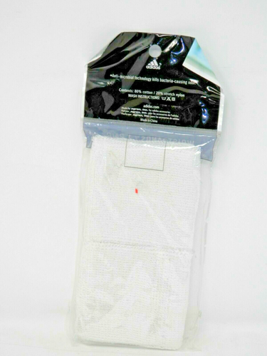 One Pair Adidas Wristbands - White Pink Sweatbands Cotton Anti-microbial New - Picture 3 of 5