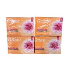 16 Caress Daily Silk Bar Soap Floral Oil  - 4 X 4ct ORANGE Package