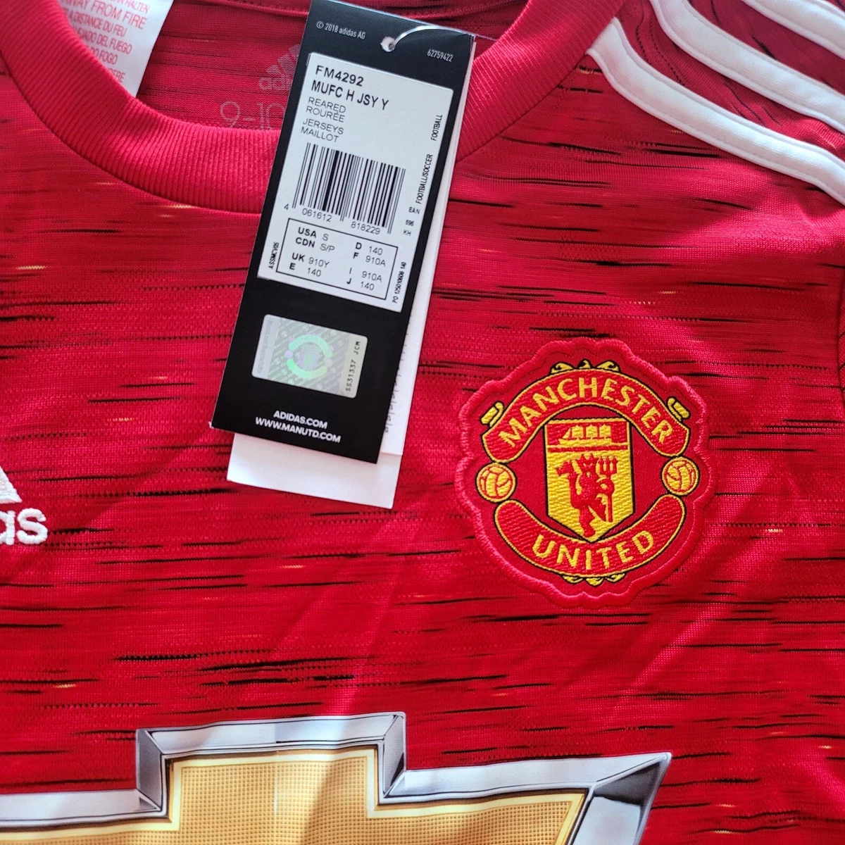 Adidas Manchester United 2020/21 Home Jersey Tags