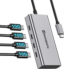 Minisopuru 4 Ports USB C Hub – 10Gbps USB Hub for Laptop MacBook (No Charging)