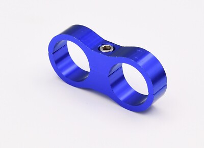 2 x 24mm Alu Doppelhalter Blau Dash12 AN12 Stahlflex Schlauchhalter Halterung