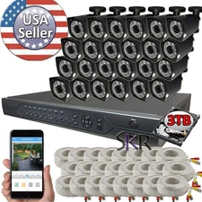 Sikker 32 Channel DVR 24 pcs 1080P Security Camera Systems with 3TB hard drive