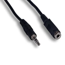 12' 3.5mm Male/Female Stereo Audio Cable Cord AUX 28AWG MP3 MP4 Notebook Speaker