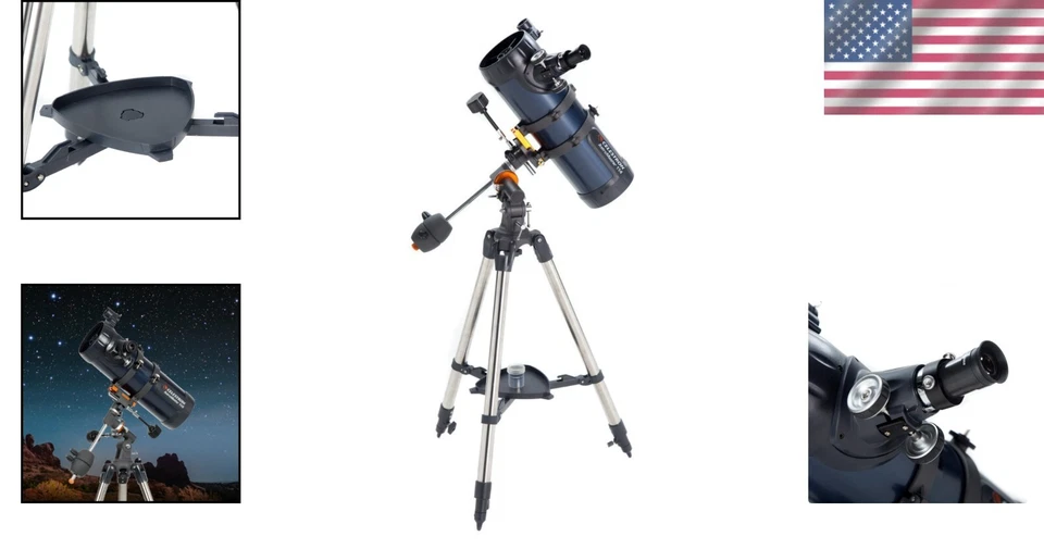 AstroMaster 114EQ Newtonian Telescope - Beginner-Friendly Reflector with Bonu... - Image 2 of 4