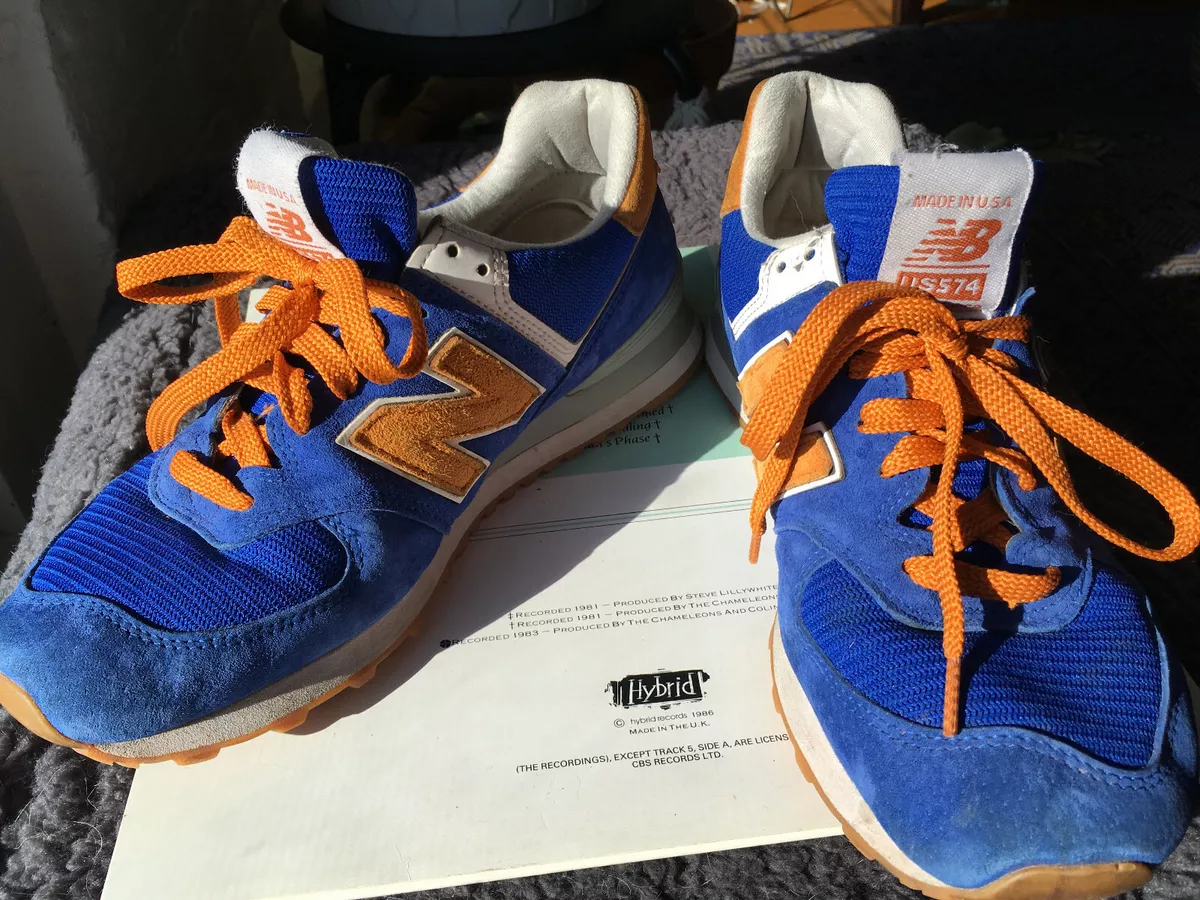 personeelszaken heilig Crack pot New Balance 574 Royal Blue Orange Size 10 Custom Sports Shoe Sneaker Made  In USA | eBay