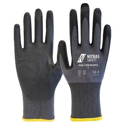 Arbeitshandschuhe | 10 Paar Nitras ESD 3D CUT D Schnittschutzhandschuhe