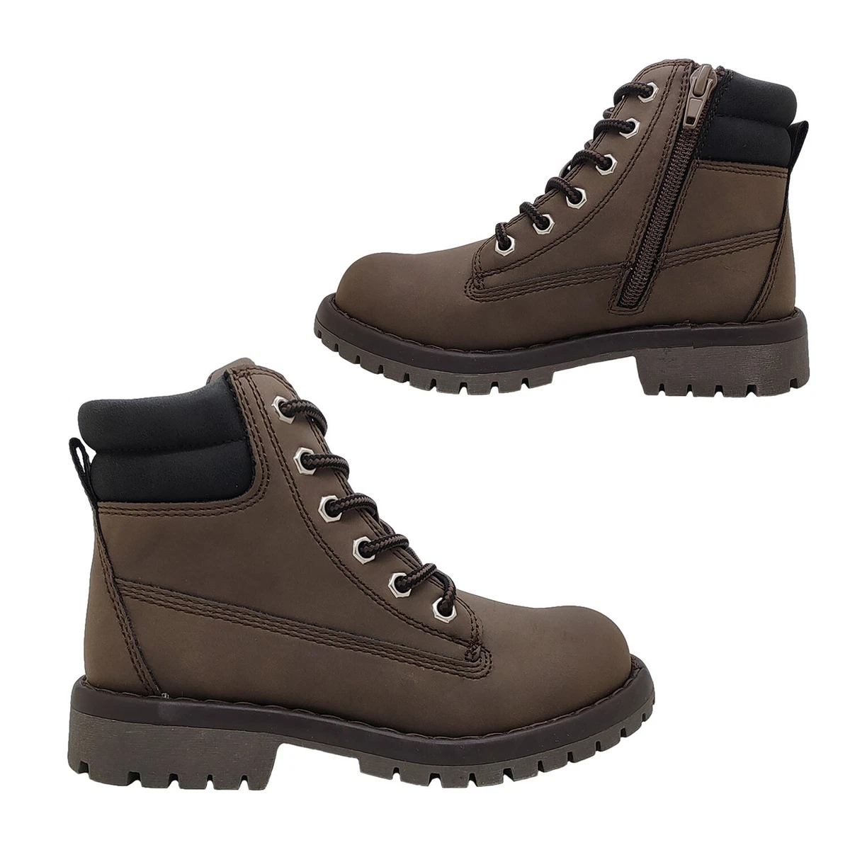 Grosby Dusty B Boys Boots Lace Up Side Zip Work Boot Style Padded Ankle